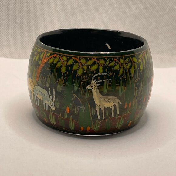 Vintage bangle wood hand paint - Picture 7 of 14